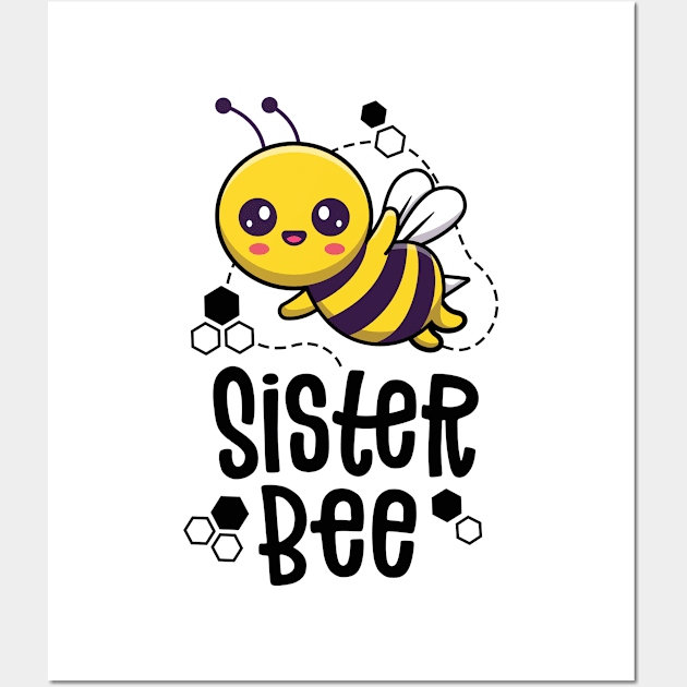 Family Bee Shirts Sister Sis First Bee Day Outfit Birthday Wall Art by 14thFloorApparel